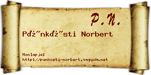 Pünkösti Norbert névjegykártya